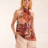 Paisley Halter Neck Top(Paisley Halter Neck Top)