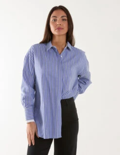 Contrast Cuff Oversized Shirt(Contrast Cuff Oversized Shirt)