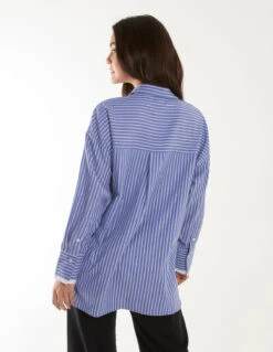 Contrast Cuff Oversized Shirt(Contrast Cuff Oversized Shirt) -Repertoire Fashion Store BV245452002 129621