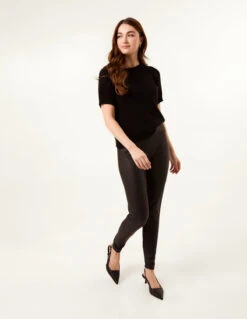 Black High Waist PU Elasticated Leggings(Black High Waist Pu Elasticated Leggings)