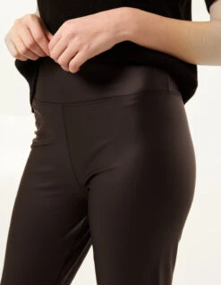 Black High Waist PU Elasticated Leggings(Black High Waist Pu Elasticated Leggings) -Repertoire Fashion Store BV246204003 144958