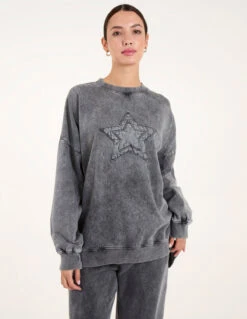 Star Acid Wash Sweatshirt(Star Acid Wash Sweatshirt)