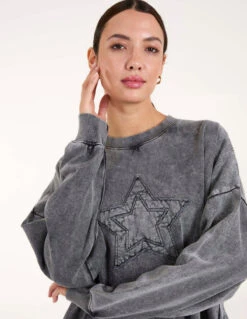Star Acid Wash Sweatshirt(Star Acid Wash Sweatshirt) -Repertoire Fashion Store BV246412019 138674