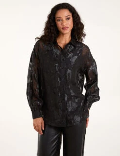 Mesh Metallic Detailed Shirt(Mesh Metallical Detailed Shirt)