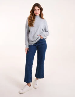 High Neck Star Jumper(Grey High Neck Star Jumper) -Repertoire Fashion Store BV246515291 138941