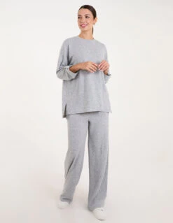 Oversized Wide Leg Loungewear Set(Grey Oversized Wide Leg Loungewear Set)
