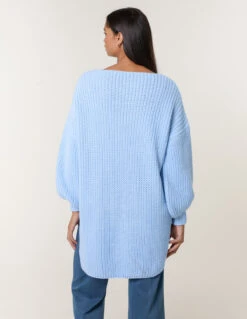 V Neck Chunky Jumper(Denim V Neck Chunky Jumper) -Repertoire Fashion Store BV2504 DENIM 17038