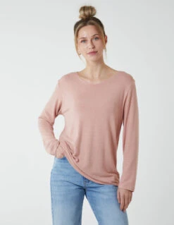 Basic Soft V Neck Jumper(Pink Basic Soft V Neck Jumper) -Repertoire Fashion Store BV2551 PINK 3313