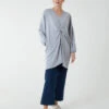 Twist Front Cotton Tunic With Side Pocket(Grey Twist Front Cotton Tunic With Side Pocket 1)