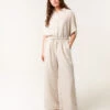 Paperbag Waist Pinstripe Trouser(Beige Paperbag Waist Pinstripe Trouser)