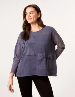 Bow Sweatshirt(Denim Bow Sweatshirt)