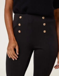 Button Detail Shaping Pants(Button Detail Shaping Pants) -Repertoire Fashion Store BV258203 BLACK 26742