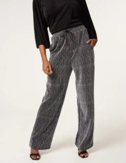 Rhinestone Detailed Trousers(Silver Rhinestone Detailed Trousers)