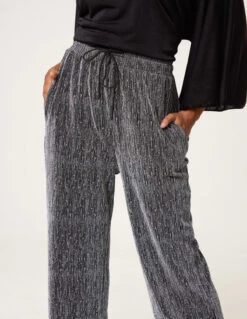 Rhinestone Detailed Trousers(Silver Rhinestone Detailed Trousers) -Repertoire Fashion Store BV258209 SILVER 27954