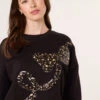 Leopard And Sequin Bow Sweatshirt(Leopard And Sequin Bow Sweatshirt)