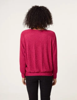 Rhinestone Batwing Top(Wine Rhinestone Batwing Top) -Repertoire Fashion Store BV258426 WINE 27974