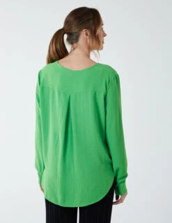 Crossover Woven Plain Blouse 7 Crossover Woven Plain Blouse -Repertoire Fashion Store BV2623 GREEN 8812