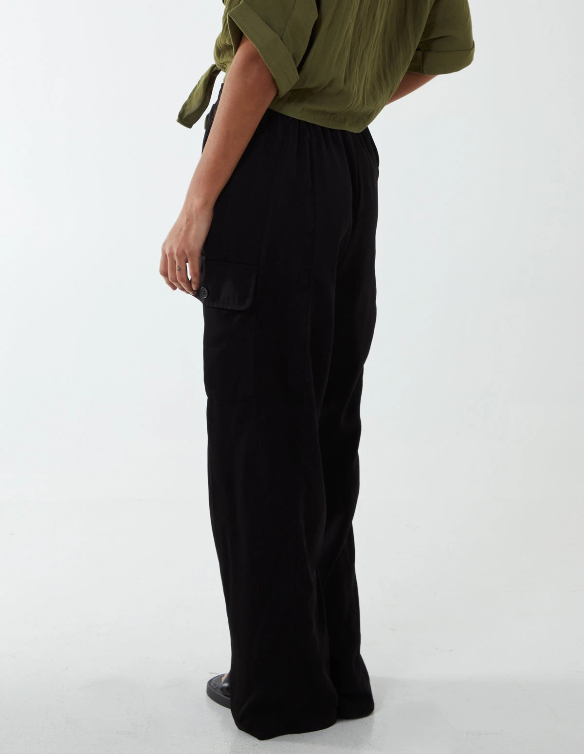 Wide Leg Cargo Trousers(Black Wide Leg Cargo Trousers) 5 Wide Leg Cargo Trousers(Black Wide Leg Cargo Trousers) - Image 5