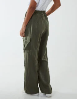 Wide Leg Cargo Trousers(Khaki Wide Leg Cargo Trousers) -Repertoire Fashion Store BV2632 KHAKI 71