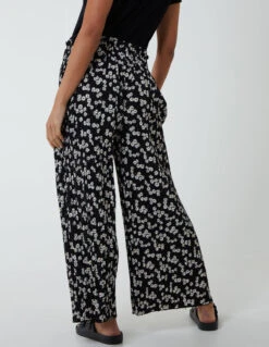 Daisy Wide Leg Trousers(Black Daisy Wide Leg Trousers) -Repertoire Fashion Store BV2662 BLACK 0167