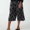 Pleated Abstract Wide Leg Trousers(Pleated Abstract Wide Leg Trousers)