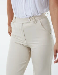 Wide Leg Formal Trousers(Beige Wide Leg Formal Trousers) -Repertoire Fashion Store BV2702 BEIGE 7236