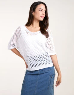 Crochet V Neck Top(Cotton Crochet V Neck Top 1) -Repertoire Fashion Store BV2787 IVORY 2 96c7516c d0d2 40ad 8140 75ad483b7a36