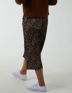 Animal Print Cropped Trousers -Repertoire Fashion Store BV2792 NAVY 3321