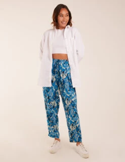 Foil Detail Capri Trousers -Repertoire Fashion Store BV2804 BLUE 5800