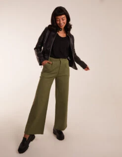 Wide Leg Trousers(Khaki Wide Leg Trousers)