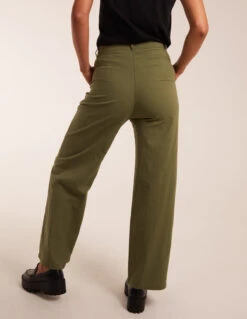 Wide Leg Trousers(Khaki Wide Leg Trousers) -Repertoire Fashion Store BV2824 KHAKI 3998