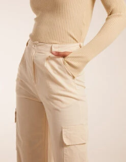 Trousers With Side Pocket(Beige Trouser Side Pocket) -Repertoire Fashion Store BV2825 BEIGE 5014 1