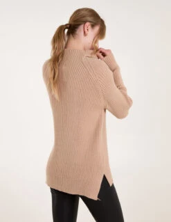 Double Hem Detail High Neck Jumper(Double Hem Detail High Neck Jumper) 7 Double Hem Detail High Neck Jumper(Double Hem Detail High Neck Jumper) -Repertoire Fashion Store BV2913 BEIGE 71966