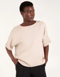 Button Back Viscose Top