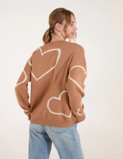 Heart Print 'Amour' Jumper(Heart Print Amour Jumper) -Repertoire Fashion Store BV2990 IVORY 72154