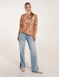 Heart Print 'Amour' Jumper(Heart Print Amour Jumper) -Repertoire Fashion Store BV2990 IVORY 72163