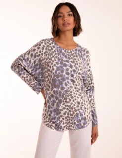 Leopard Soft Jumper(Blue Leopard Soft Jumper)