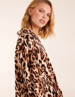 Leopard Print Blouse -Repertoire Fashion Store BV3059 STONE 0267
