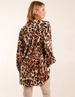 Leopard Print Blouse -Repertoire Fashion Store BV3059 STONE 0288