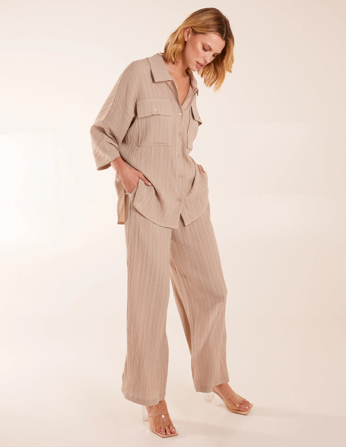 Shirt & Trouser Set(Stone Shirt Trouser Set) 3 Shirt & Trouser Set(Stone Shirt Trouser Set) - Image 3