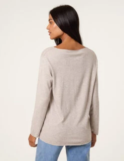 Diamante Star Long Sleeve Jumper(Beige Diamante Star Long Sleeve Jumper) -Repertoire Fashion Store BV3216 STONE 14203