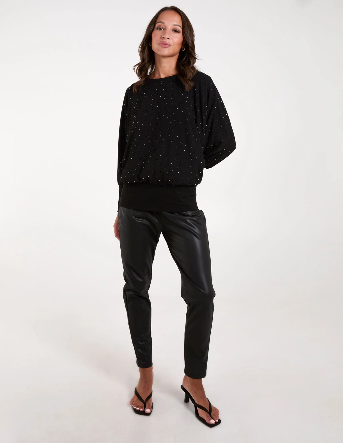 Batwing Top With Diamantes(Black Batwing Top With Diamantes) 3 Batwing Top With Diamantes(Black Batwing Top With Diamantes) - Image 3