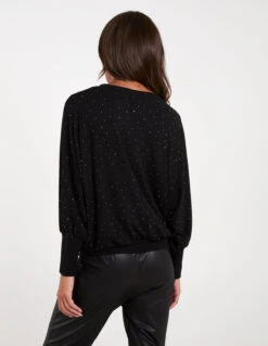 Batwing Top With Diamantes(Black Batwing Top With Diamantes) 7 Batwing Top With Diamantes(Black Batwing Top With Diamantes) -Repertoire Fashion Store BV3402003 141180
