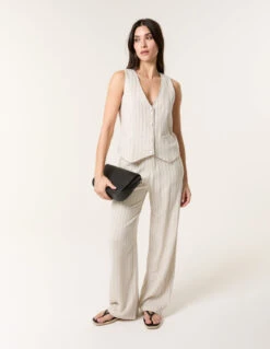 Linen Pinstripe Drawstring Trousers(Linen Pinstripe Drawstring Trousers) -Repertoire Fashion Store BV3454241 145834