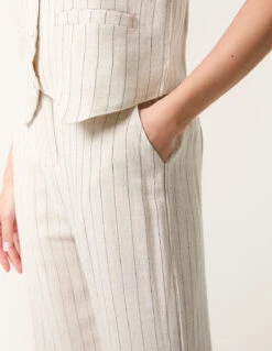 Linen Pinstripe Drawstring Trousers(Linen Pinstripe Drawstring Trousers) -Repertoire Fashion Store BV3454241 145835