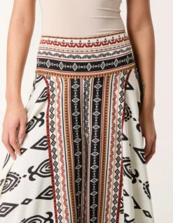 Flared Trousers With Geometric Print(Flared Trousers With Geometric Print) -Repertoire Fashion Store BV3465001 146785