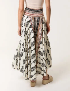 Flared Trousers With Geometric Print(Flared Trousers With Geometric Print) -Repertoire Fashion Store BV3465001 146786