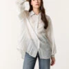 Diamante Detailed Shirt With Vertical Stripes(Diamante Detailed Shirt With Vertical Stripes)