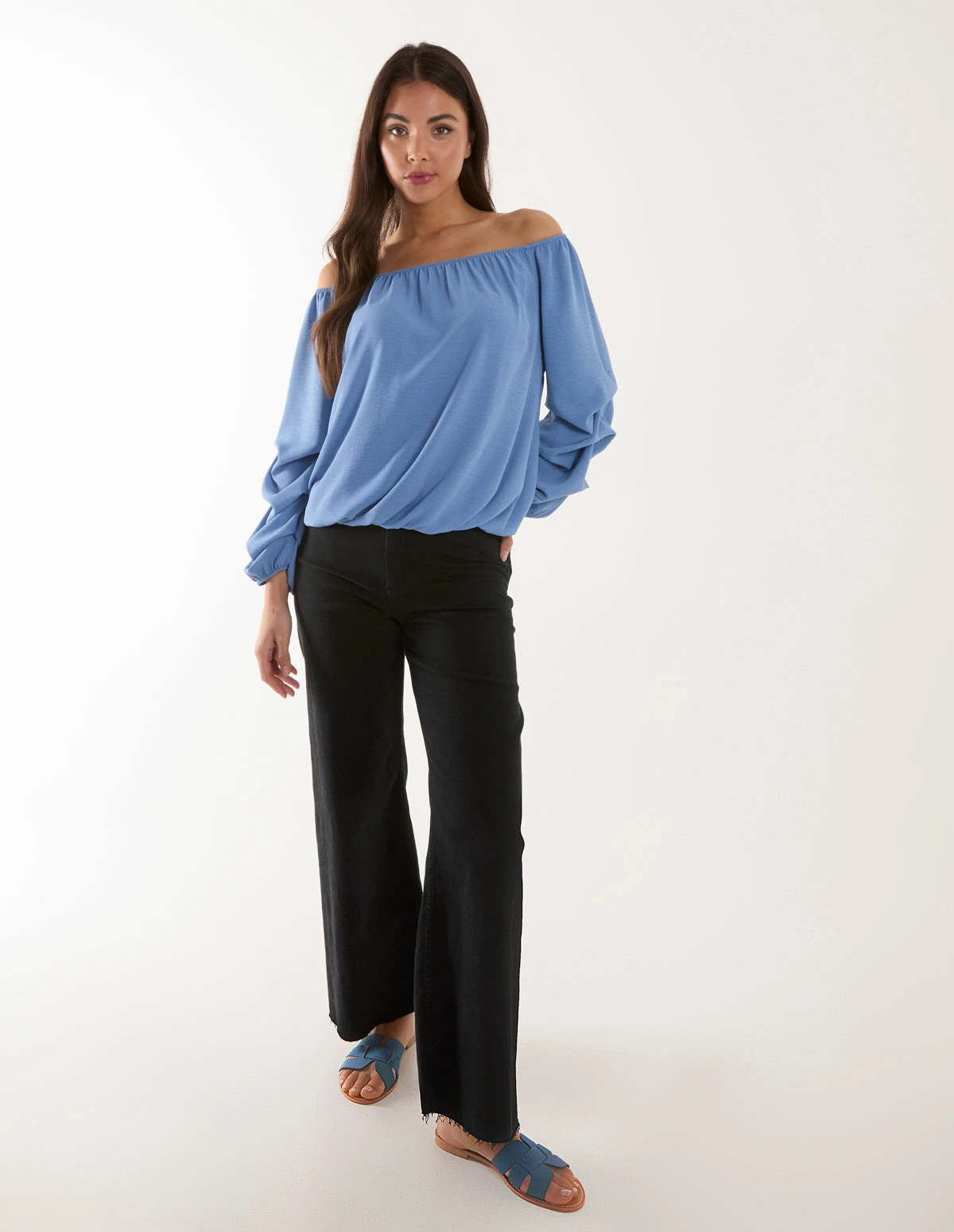 Bardot Elasticated Ruched Sleeve Top 2 Bardot Elasticated Ruched Sleeve Top - Image 2