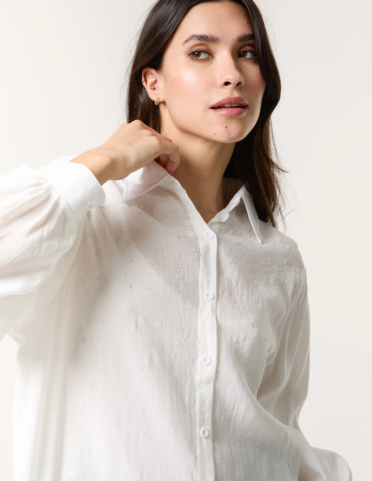 Diamante Detailed Classic Shirt(Diamante Detailed Classic Shirt) 2 Diamante Detailed Classic Shirt(Diamante Detailed Classic Shirt) - Image 2